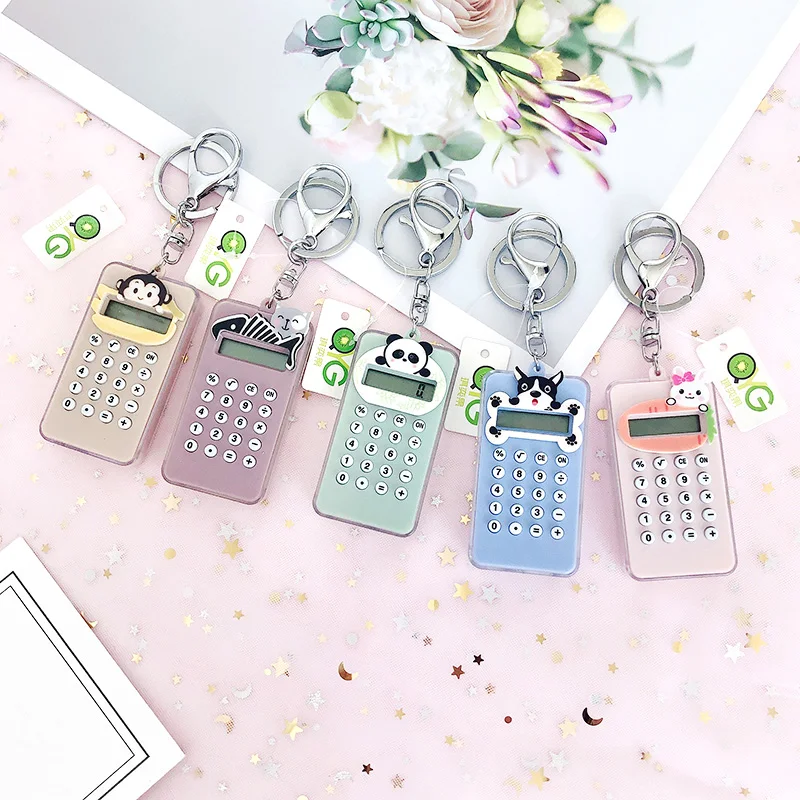 Kawaii брелок антистресс игрушки для детей Мультяшные Kpop аксессуары креативный Мини Портативный калькулятор брелок Подвеска подарок