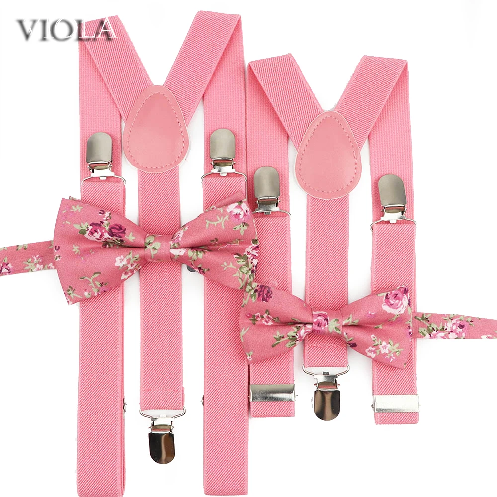 

Beautiful Suspender Floral Bowtie Sets 100%Cotton Butterfly Men Women Boy Girl Kids Party Wedding Casual Daily Y-Back Brace Belt