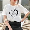 Graphic tees tops Heart Theme tshirts women funny t shirt O-neck T-shirt Vintage Vogue Ullzang   Mujer_T-Shirt ► Photo 2/6