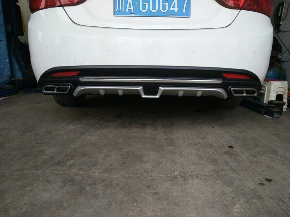 Для hyundai Sonata ABS задний бампер диффузор защитные бамперы гвардии протектор опорная плита бампер спойлер крышка 1 шт