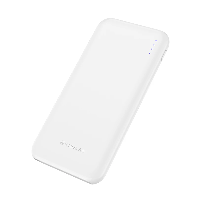 KUULAA Мощность Банка 10000 мА/ч, Мощность банк Портативный зарядки повербанк 10000 мАч Внешнее зарядное usb-устройство для аккумулятора для Xiaomi Mi 9 8 iPhone - Цвет: White