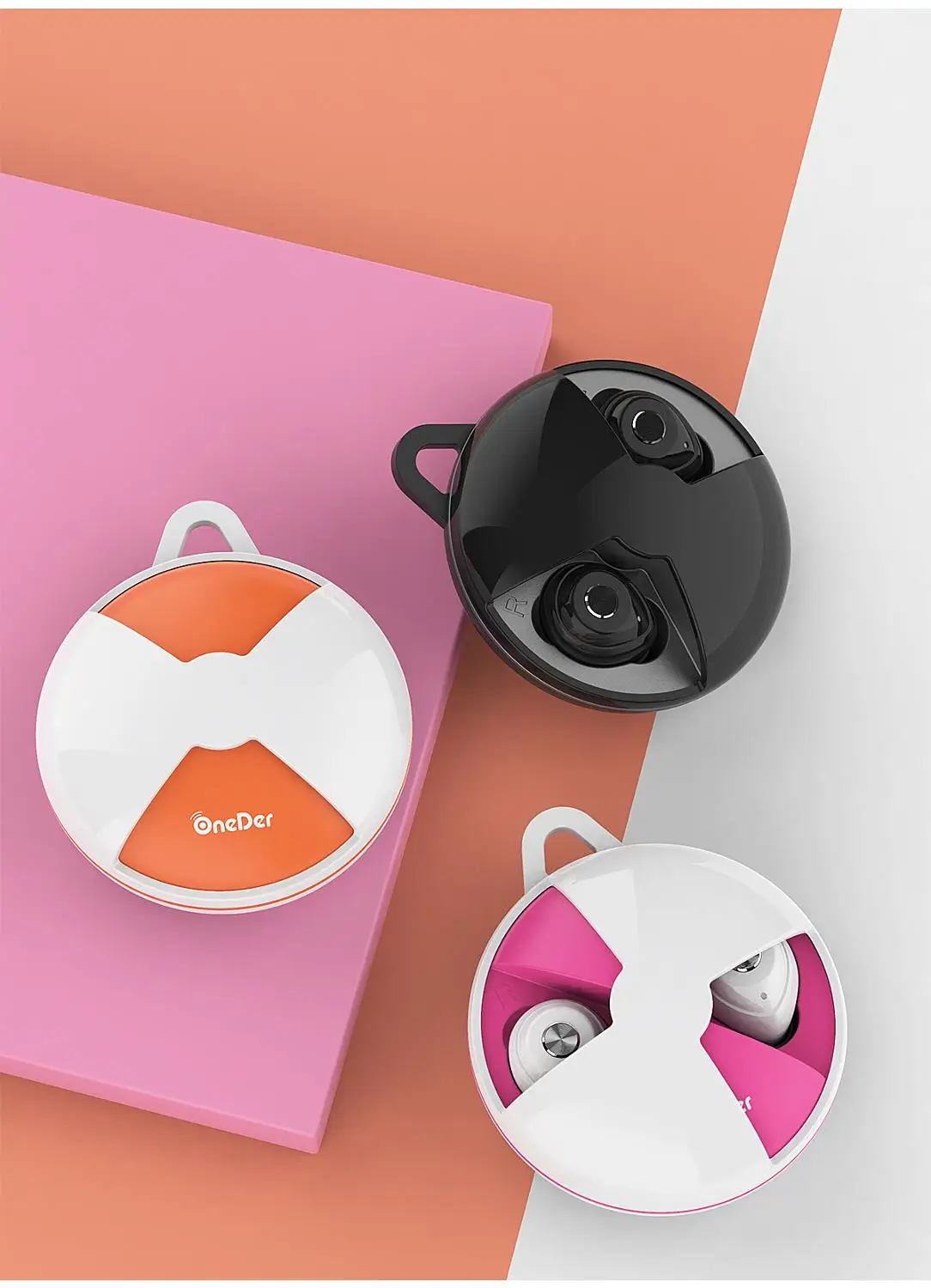 OneDer 338 bluetooth наушники с зарядный чехол 360 Вращение водонепроницаемый V5.0+ EDR TWS Беспроводные наушники с микрофоном, стерео bluetooth портативные наушники