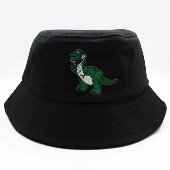 

dinosaur embroidery cotton Bucket Hat Fisherman Hat outdoor travel hat Sun Cap Hats for kid men Women