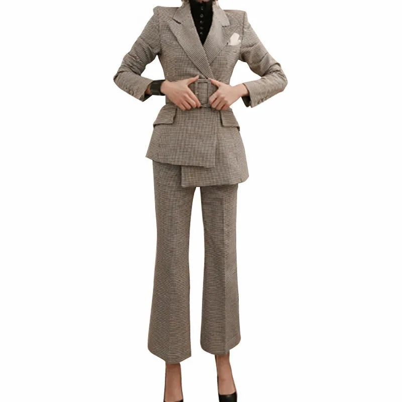 Новое поступление женский темперамент модный тонкий костюм рабочий стиль брюки удобный Рабочий стиль тренд милые дикие классические