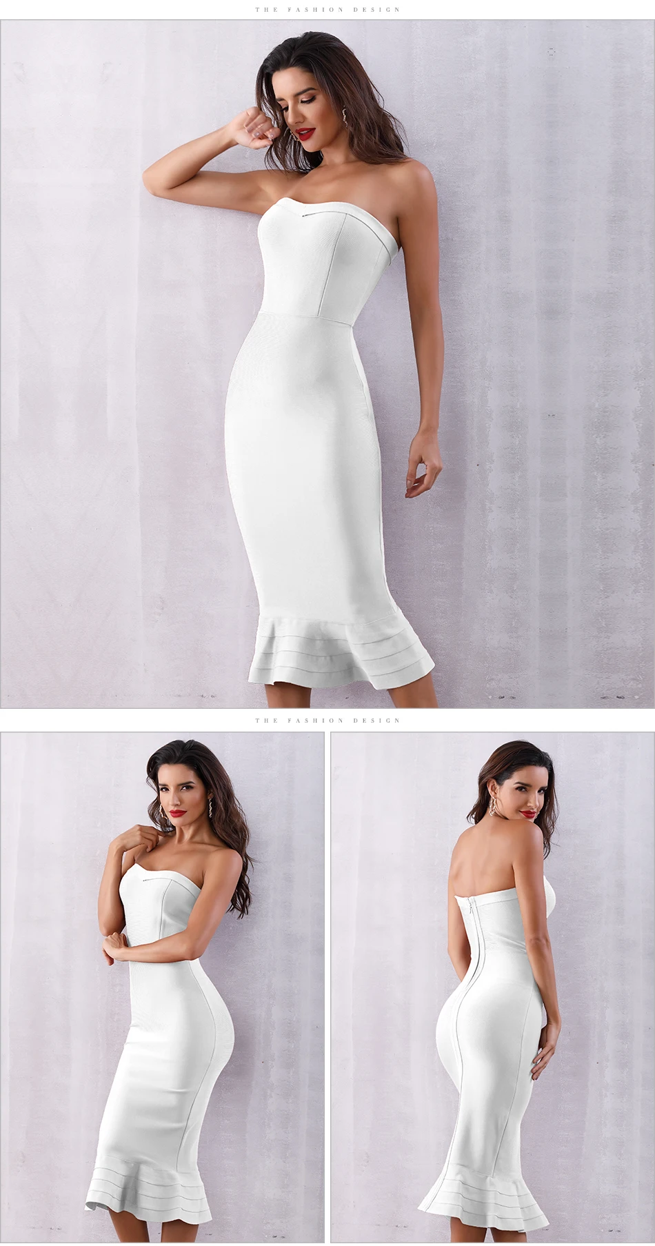 Seamyla знаменитостей Бандажное платье для женщин бодикон Vestidos Лето без бретелек сексуальное вечернее платье Русалка Клубное платье для вечеринки платья