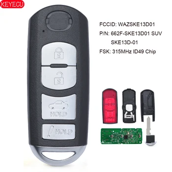 

KEYECU Smart Remote Key Fob FSK 315MHz ID49 Chip for Mazda 3 6 Miata 2013-2016 FCC: SKE13D01