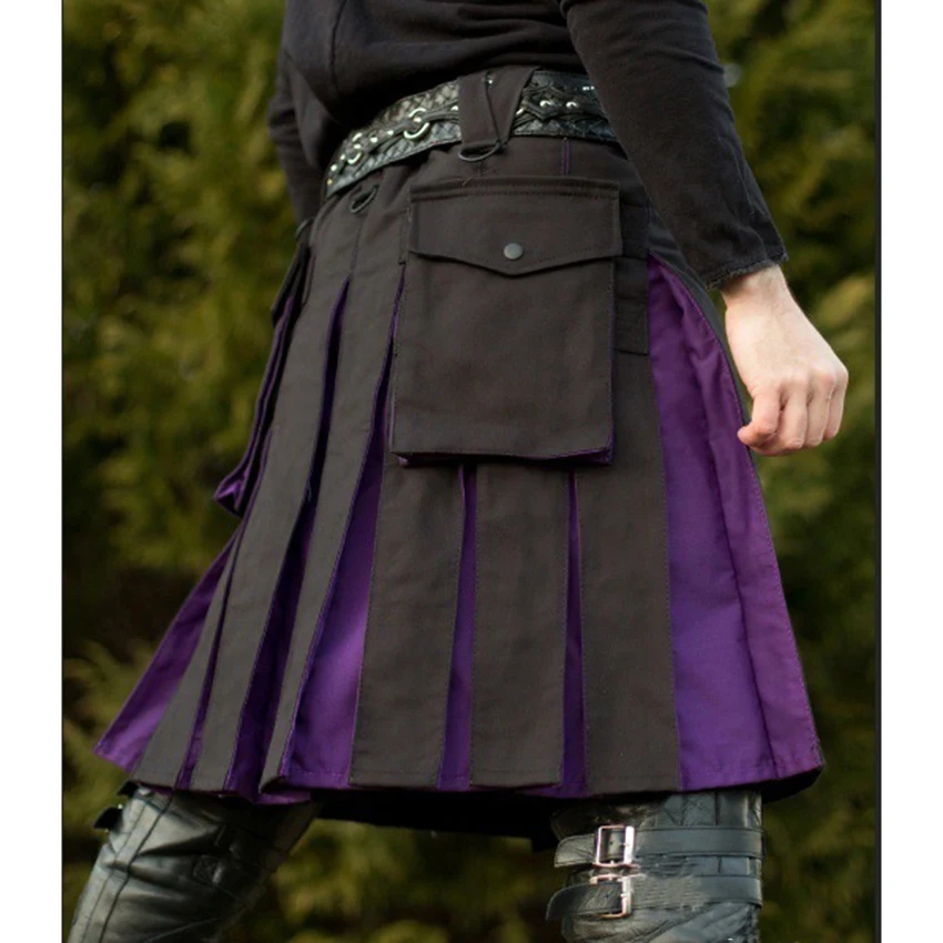 Средневековая винтажная миди плиссированная юбка для взрослых мужчин Ренессанс сценический костюм мужской нерегулярный КолорБлок килт юбка одежда плюс