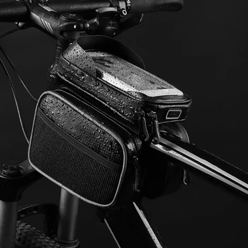 

Waterproof Bicycle Bag Nylon Bike Cyling Bag Case 5.5 * 7.8 * 5.1 Bicycle Panniers Frame Bags for Bike Cycling Accessories