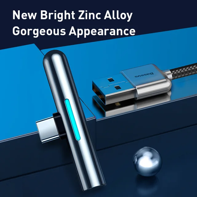 Baseus 40w Usb Type C Cable For Huawei P30 Mate 30 Pro Fast Charging Type C Cable Elbow Led Usb Cable For Samsung S10 Usb C Wire Mobile Phone Cables Aliexpress