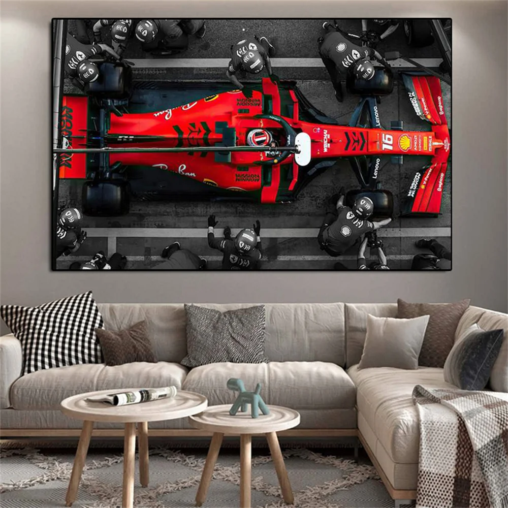 Fashion Formula 1 Racing Car Canvas Painting Racer Abstract Wall Art Poster Pictures For Living Boy Room Home Decoration Gift