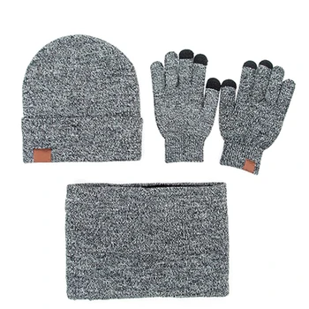 

Winter Beanie Hat For Men Women Hat Scarf Warm Scarf Hat Gloves Set Male Female Hat Scarf Set 3 Pcs Beanies