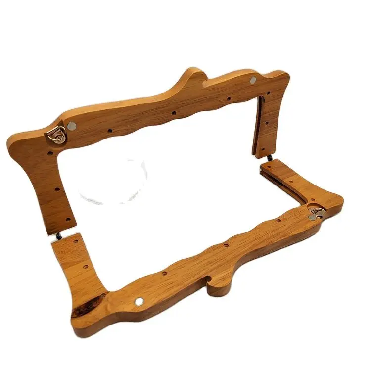 1 Set 25X12 Cm Rectangle Shape Solid Wood Material Wholesale High Quality Fashion Handmade Diy Wooden Purse Frame Obag Handles