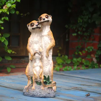 

Resin Meerkat Garden Decoration Animals Simulation Miniature Sculpture Balcony Pastoral Style Gardening Ornament