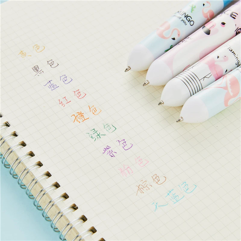 Kawaii Cartoon Animal Flamingo Unicorn Press Ballpoint Pen 10-color Ball Pen  Multi-colored Stylo For Kids School Stationery Gift - Ballpoint Pens -  AliExpress