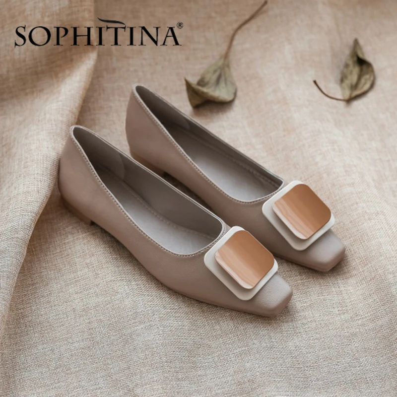 Женские туфли на плоской подошве SOPHITINA элегантные удобные повседневные из