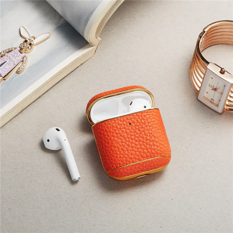 Роскошный кожаный чехол для Apple AirPods, Bluetooth, беспроводные наушники, защитный чехол, противоударный чехол s