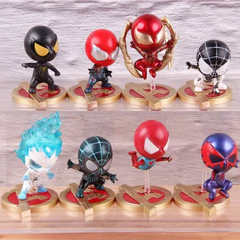 

Cosbaby Marvel Avengers Spiderman Spider Man Spider-Man Iron Spider Action Figure Q Version PVC Collectible Model Toys 8pcs/set