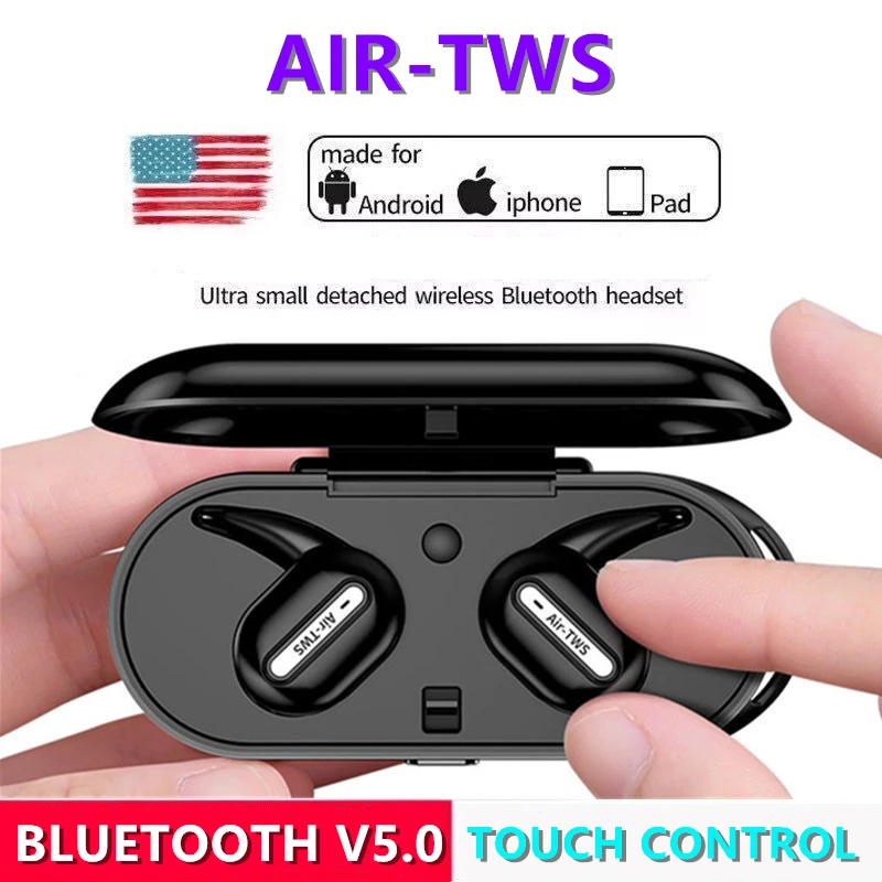 Air-tws Bluetooth наушники стерео бинауральные 5,0 в Уши Беспроводные гарнитуры водонепроницаемые с микрофоном гарнитура с зарядным ящиком наушники