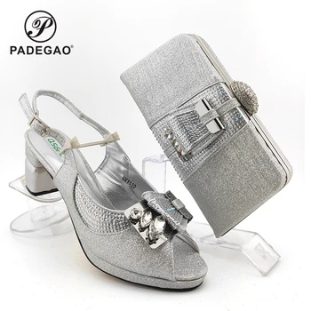 

2020 Sexy Style African Women Shoes And Bag To Match Set Nigerian High Heels Party Shoes And Bag Set For Wedding Dress