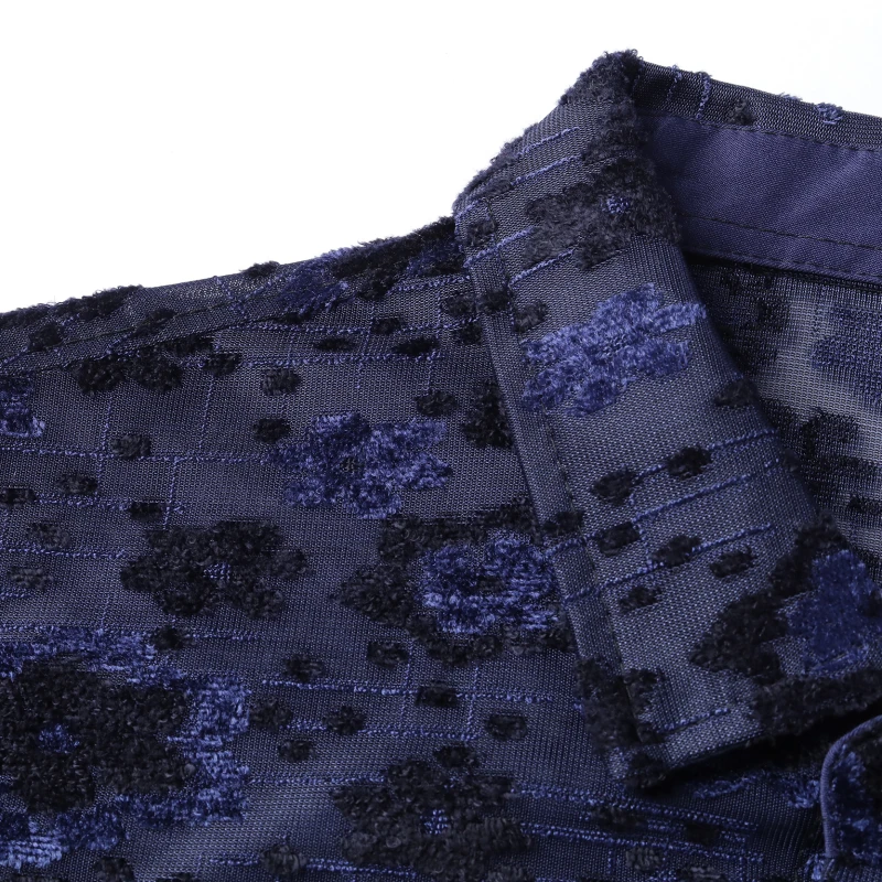 Гавайская рубашка, мужские вечерние рубашки на пуговицах, Chemise Homme, осенние мужские синие рубашки с цветочным принтом, деловые офисные