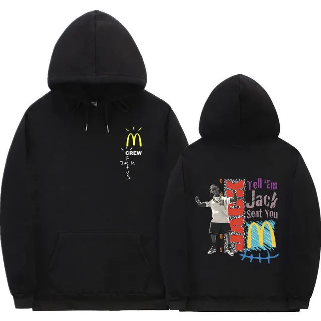 Cactus Jack Hoodie Men Women Double-sided Logo Print LOOK MOM I CAN FLY Travis Scott Hoodies Unisex Fashion Hip Hop Streetwear Z0924black