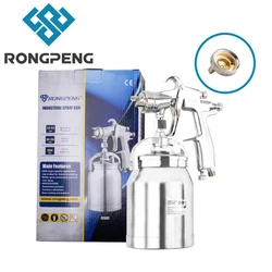 Pulverizador pneumático do aerógrafo da pistola de pulverizador de rongpeng 1000ml liga pintura atomizador ferramenta sucção alimentação 2.5mm bico para carros de pintura