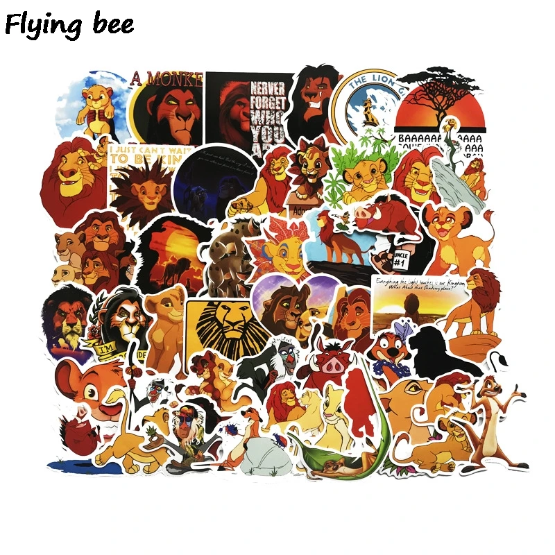 Flyingbee 50 шт. лев Король наклейки аниме-наклейки для DIY багажа ноутбука скейтборд Автомобиль Мотоцикл велосипед стикер s X0525
