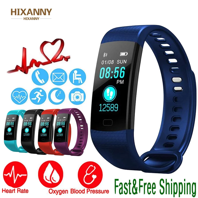 

Smart Watch Sports Fitness Activity Heart Rate Tracker Blood Pressure wristband IP67 Waterproof band Pedometer for IOS Android