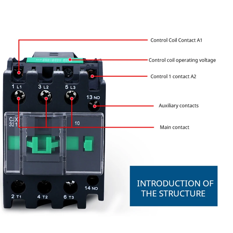 32A контакторы переменного тока на din-рейку Контактное реле питания 3201 нормальное закрытие 3 фазы 3 полюса 12 В 24 в 36 в 110 В 220 В 380 В