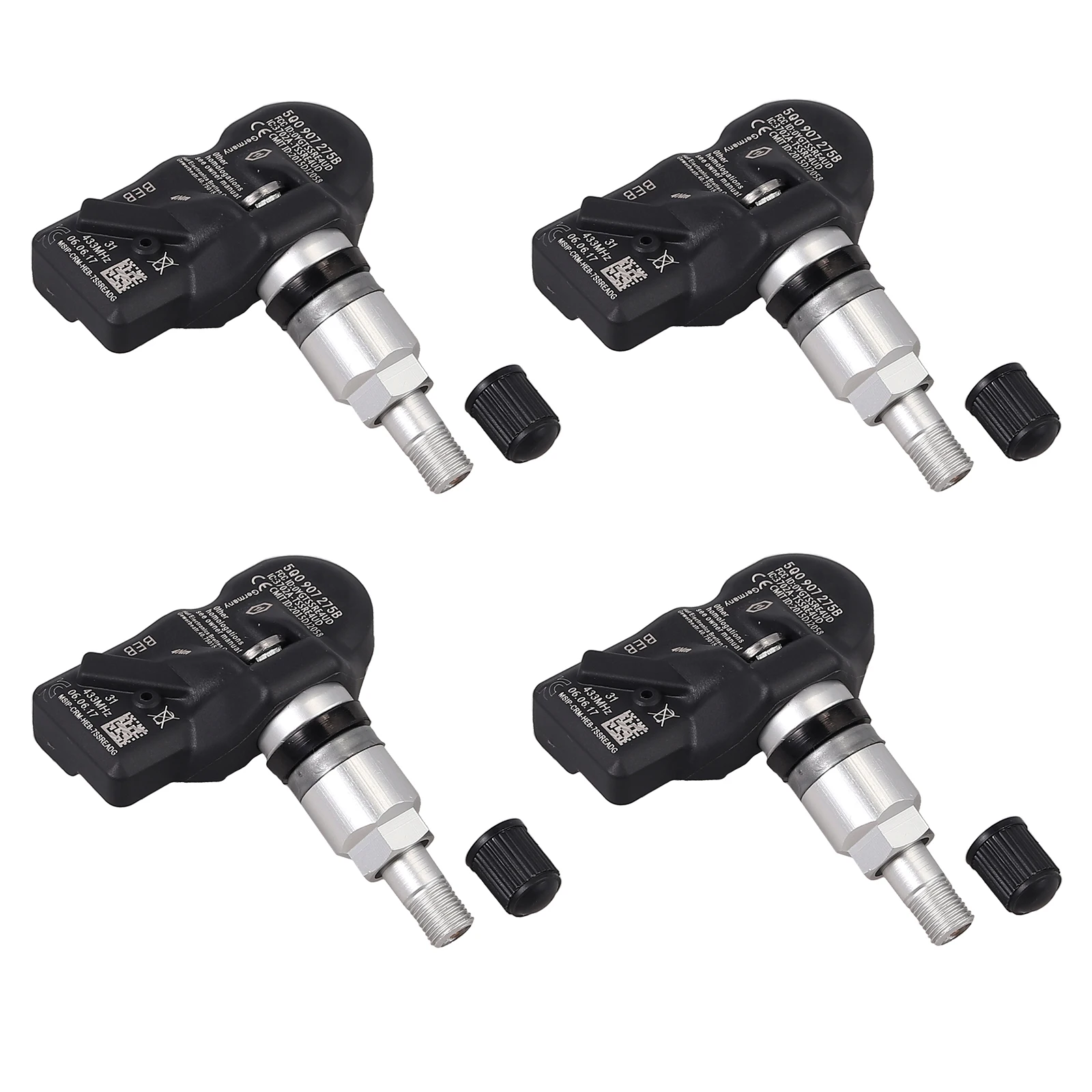 Justech 4 шт. TPMS датчик давления в шинах s 5Q0907275 для Audi Skoda VW Porsche Bentley 433 МГц датчик давления в шинах автомобиля