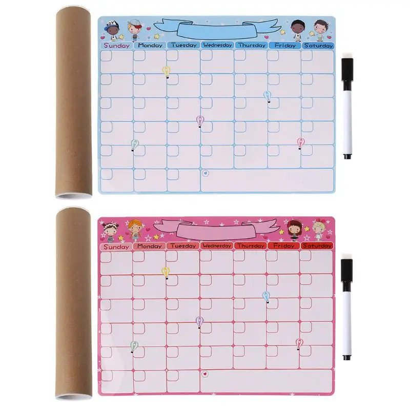 

Cute Monthly Planner Magnetic Whiteboard Fridge Magnet Message Board Remind Memo