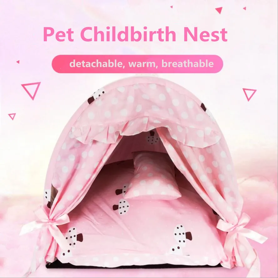 Pet роды гнезда ветрозащитный шторы 100% хлопок съемный собака кошка доставка