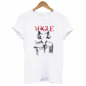

Vogue Girl Print T Shirt Women Short Sleeve O Neck Loose Tshirt 2020 Summer Fashion Women Tee Shirt Tops