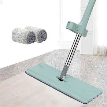 

Flat Mop Hand-free Washing Flat Mop Handle Spin Microfiber Pad Cleaning Tool Rotating Magic Mop for Household Cleaning