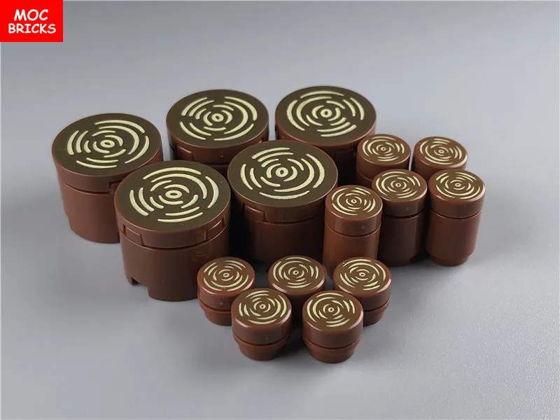 

20pcs/lot MOC Bricks Tile Round with Tree Stump Pattern Educational Building Blocks figure DIY Toys for children Dolls gifts