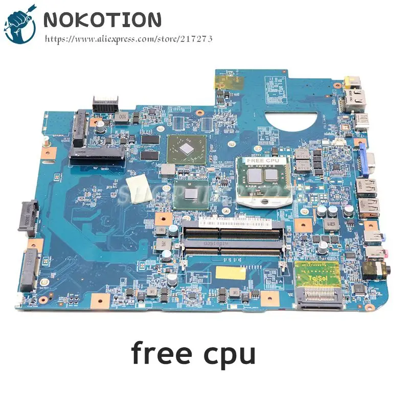NOKOTION для acer aspire 5740G 5740 5740Z материнская плата для ноутбука MBPMG01001 MB. PMG01.001 48.4GD01.01M HM55 DDR3 512MB GPU Бесплатный процессор