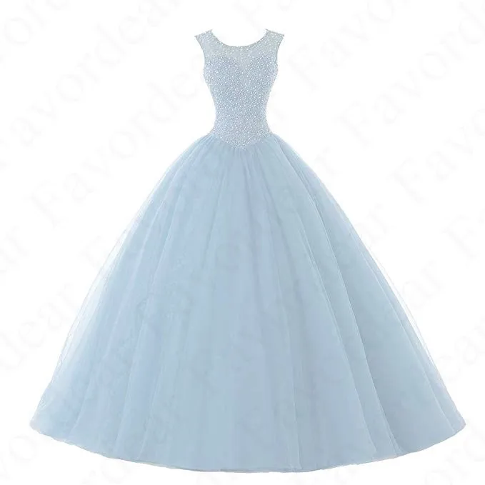 BLF-51-sky blue Favordear Vestido De 15 Anos бордовое Изумрудное зеленое красное темно-синее пышное платье из бисера Бальные платья милое 15 нарядное платье с открытой спиной - Цвет: BLF-51-sky blue