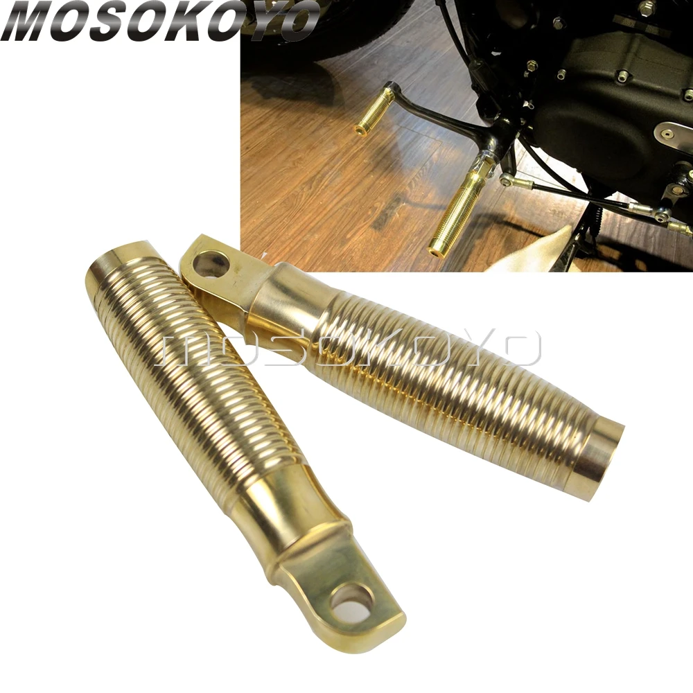 Твердый латунный Подножки для мотоциклов улей подножки для Harley Кафе Racer Scrambler Yamaha Honda пользовательские улей подножки