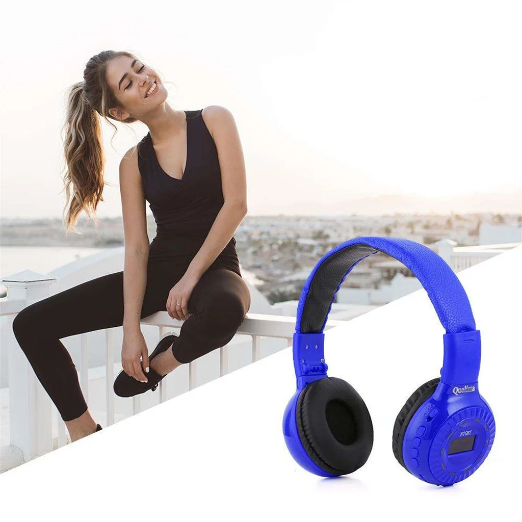 Bluetooth 4,0 наушники светодиодный светильник беспроводные Складные стерео гарнитуры с микрофоном для офиса бега спортивные наушники BSN76BT