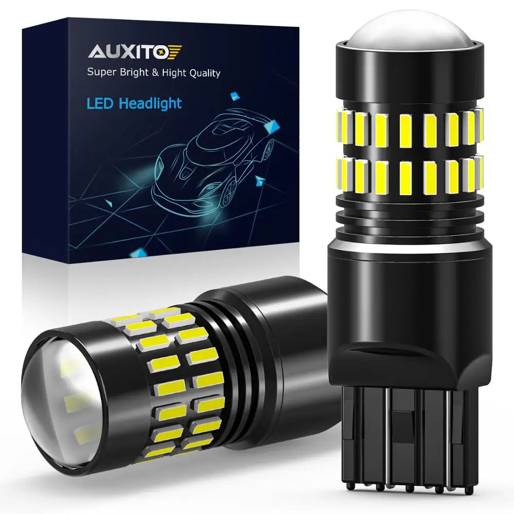 

AUXITO 1156 P21W W21/5W 7440 7443 T20 3157 P27/7W белая Светодиодный ная лампа для автомобиля DRL стояночный фонарь заднего хода стоп-сигнала поворота светильник v