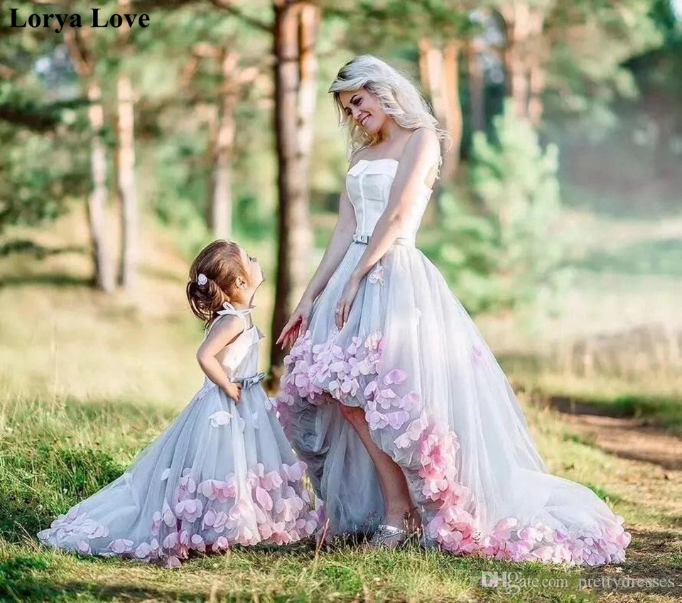 

Gray Short Front Long Back Prom Dresses 2020 Mother And Daughter Evening Dress Formal Party Sleeveless Elegant Vestidos Fiesta