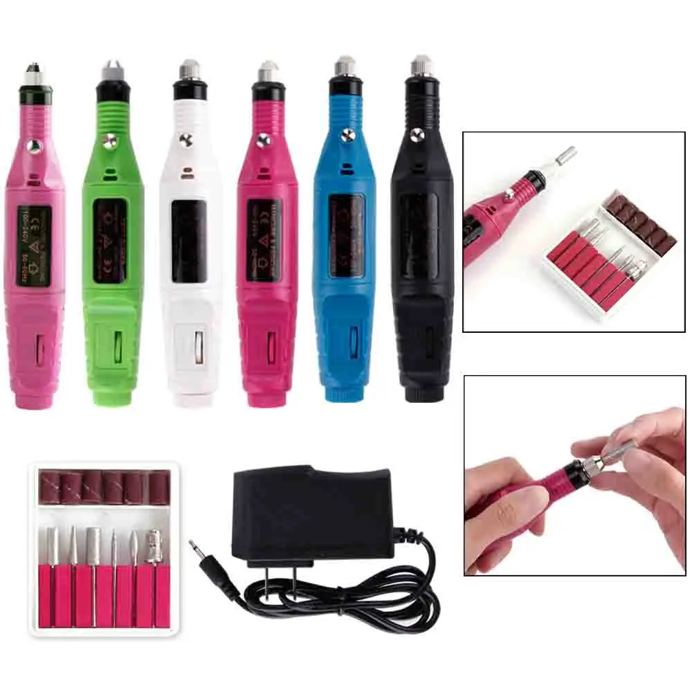  1Set Power Electric Nail Drill Machine Professional Milling Cutter For Manicure Nail Art Pen Pedicu