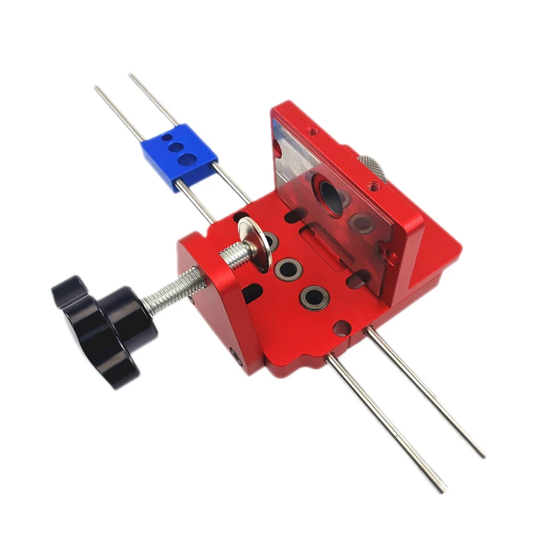

X400 3 in 1 Woodworking Hole Drill Punch Positioner Guide Locator Jig Joinery System Kit Aluminium Alloy Wood Working DIY Tool