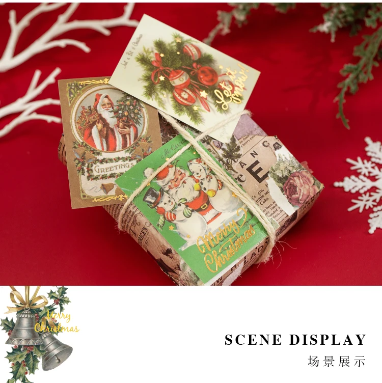 30 Blatt Retro-Weihnachtsgeschenk-Serie, Briefpapier-Aufkleber, Buch, fröhlicher Weihnachtsmann, niedliche Bullet Journaling, Dekor, Briefpapier-Aufkleber – Detail 17