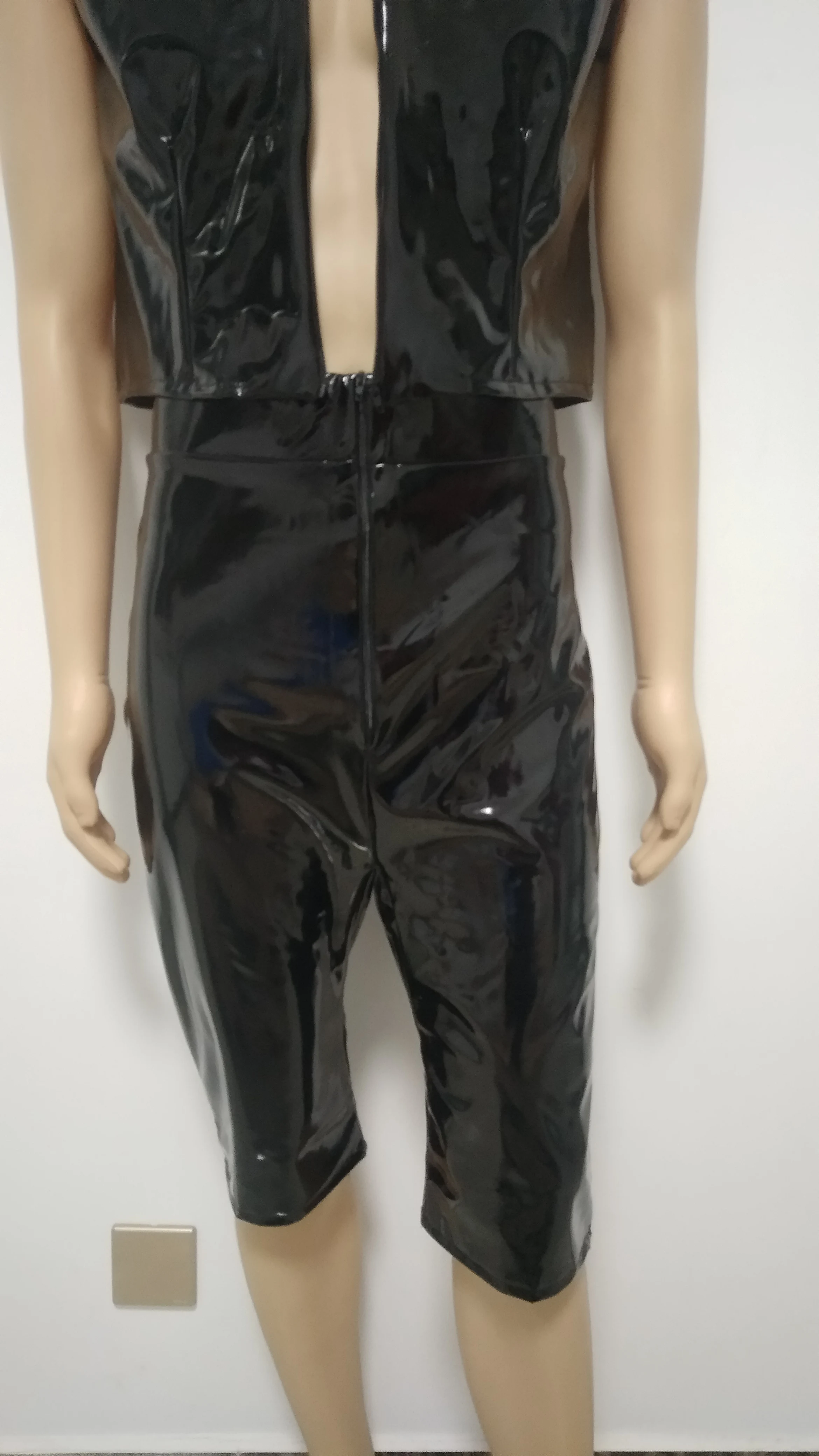 Костюм для косплея на Хэллоуин костюм из 2 предметов Женский глянцевый топ ПВХ и