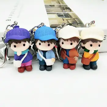 

FREE SHIPPING BY DHL 100pcs/lot 2019 Lovely Little Boy Keychains Boy with Schoolbag Keyrings for Gifts