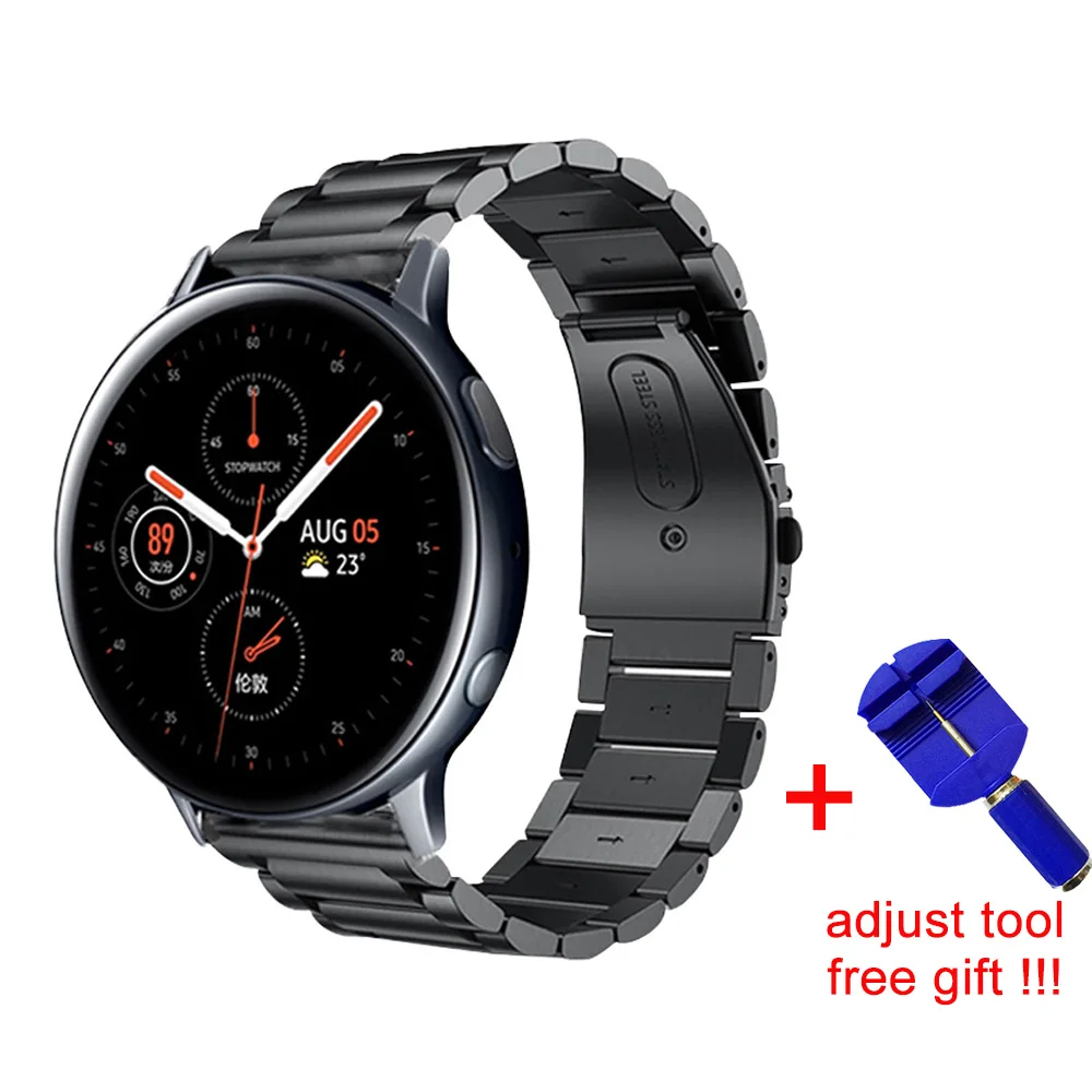 Ремешок металлический для Samsung Galaxy Watch 42 мм Active 2 40/44 быстросъемный звеньевой