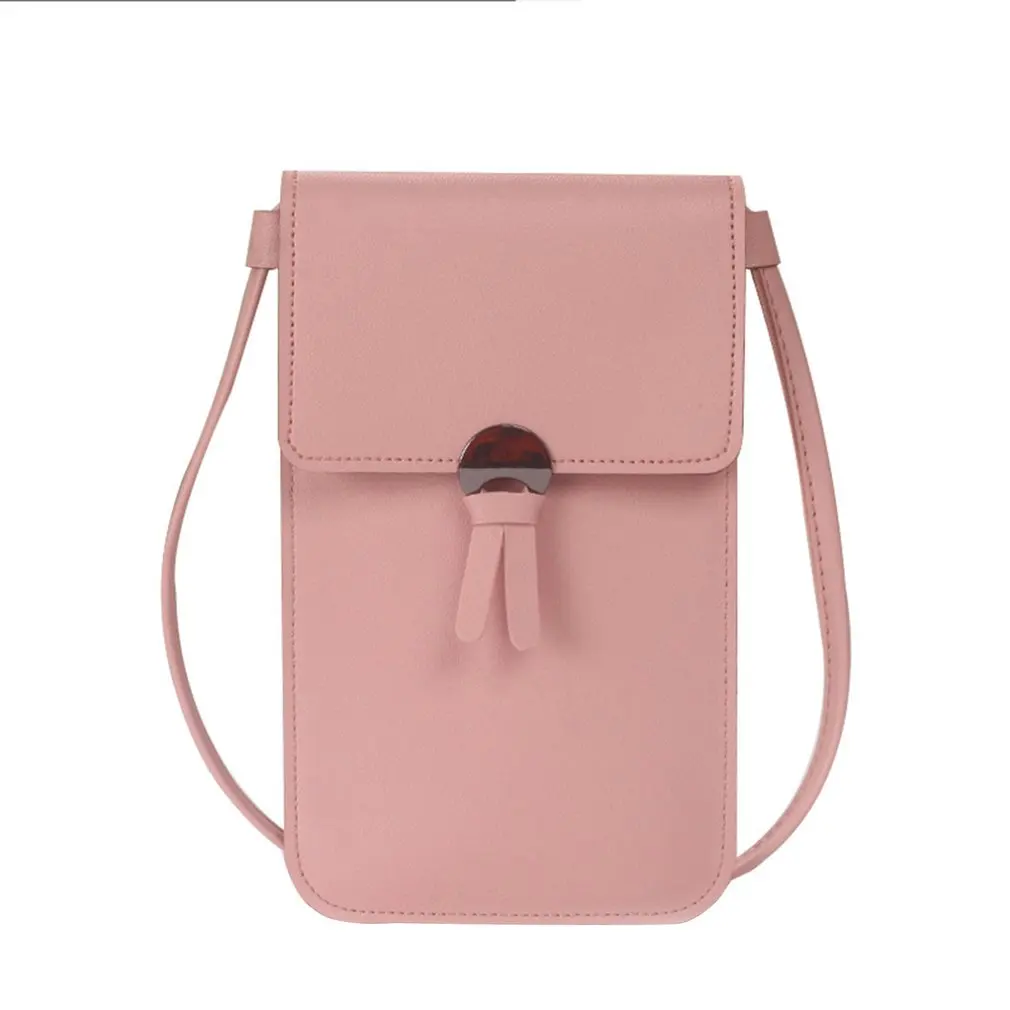 Transparent Touch Screen Retro Simple Mobile Phone Bag 2021 Women PU Chain Messenger Bags Small Flap Bag Mini Shoulder Bag