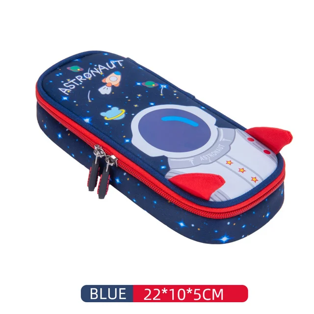 GREATOP 2021 New 3D Rocket Kids Backpack Anti-lost Astronauts School bags Waterproof Cartoon Girls Backpack Mochila Infantil Blue-box