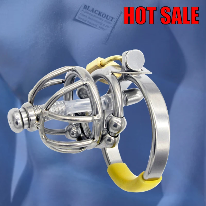 

BLACKOUT 316 Stainless Steel Male Metal Chastity Device Cock Cage Penis Ring Catheter Virginity Lock Adult Sex Toys